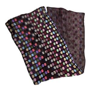 VINTAGE Saks Fifth‎ Avenue Calver & Wilson brown multicolor floral print scarf